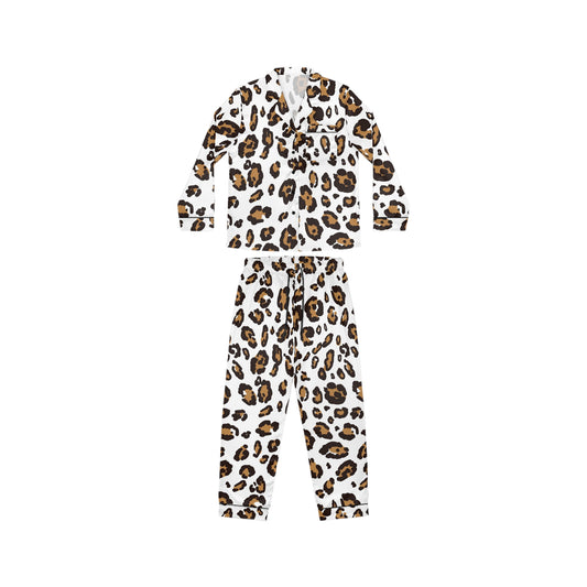 Leopard Brown | Women's Satin Pajamas (AOP) | Printed Night Suit for Women - Done With Love Store