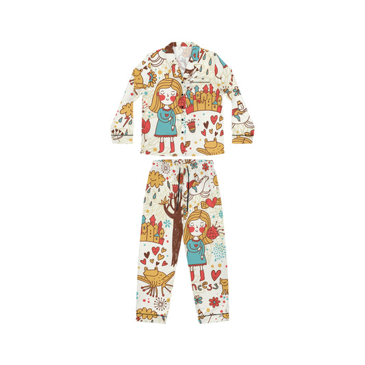 Cute Fairytale | Women's Satin Pajamas (AOP) | Printed Night Suit for Women - Done With Love Store