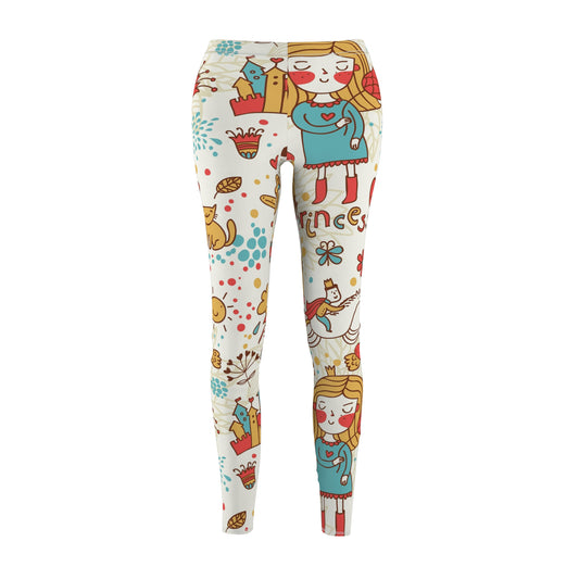 Cute Fairytale | Women's Cut & Sew Casual Leggings (AOP) | Printed Leggings for Women - Done With Love Store