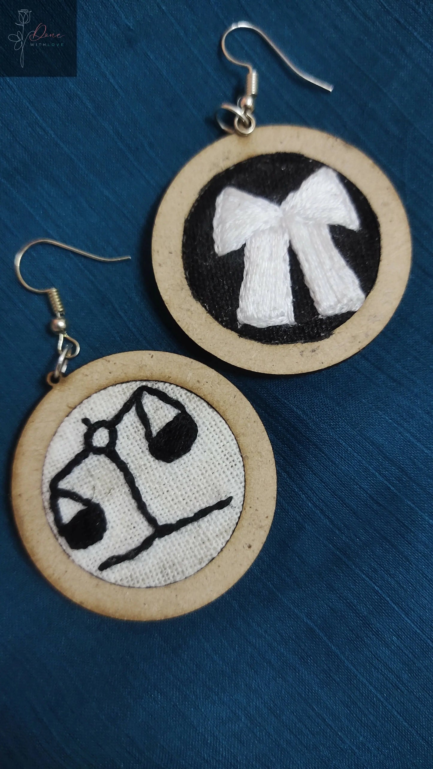 Advocate Symbol hand-embroidery MDF Earrings | Earrings for Women | Women's jewellery Elsa