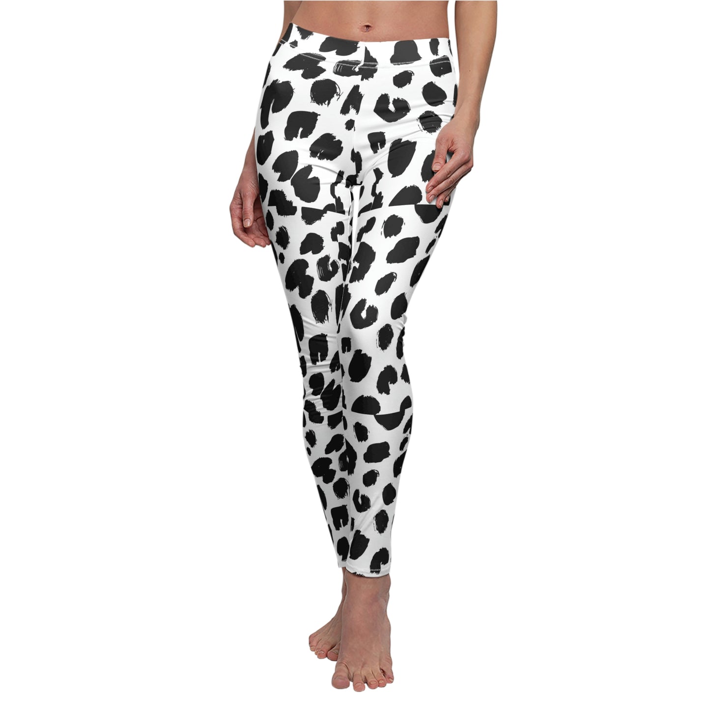 Leopard Black | Women's Cut & Sew Casual Leggings (AOP) | Printed Leggings for Women - Done With Love Store