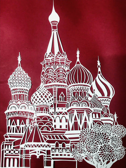 Moscow Beauty Paper Cutting Frame  | Paper Cut Art | New Home Art | The Kremlin | Housewarming Gift | Custom House Art | House Wall Art - Done With Love Store