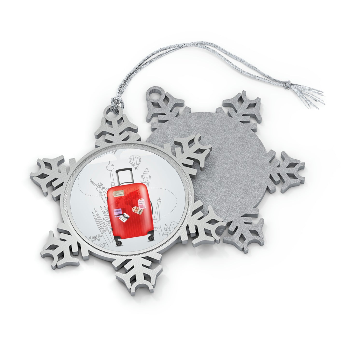 Travel | Pewter Snowflake Ornament | Gift for Occasions | Home and Decor Printify