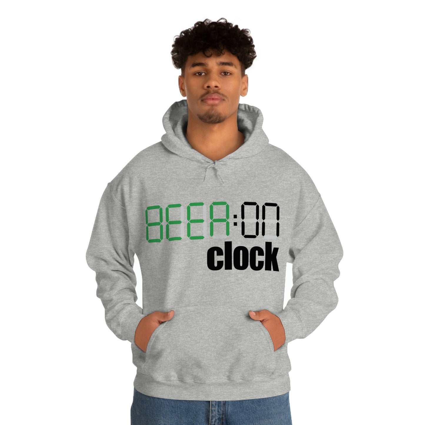 Beer On Clock | Unisex Heavy Blend™ Hooded Sweatshirt | Hoodie for Men | Hoodie for Women - Done With Love Store