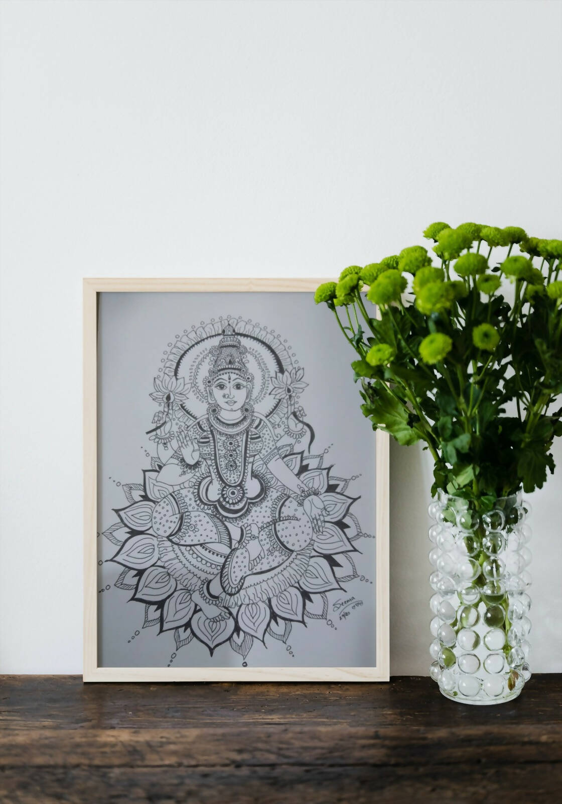 Amazon.com: crafts of india best of indian crafts store Goddess Laxmi  Poster/Lakshmi Reprint Hindu Goddess Picture with Golden Foil (Unframed :  Size 5