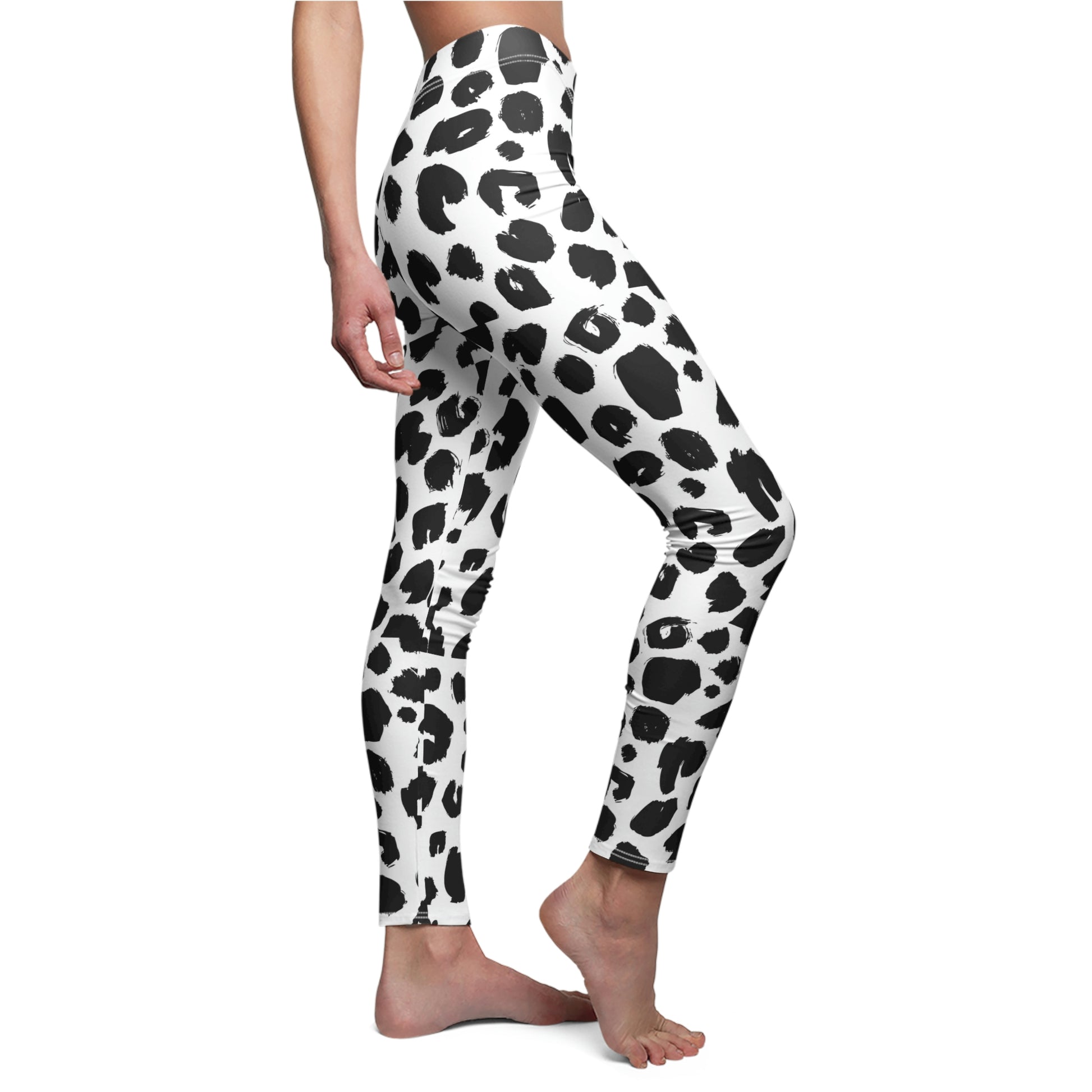 Leopard Black | Women's Cut & Sew Casual Leggings (AOP) | Printed Leggings for Women - Done With Love Store