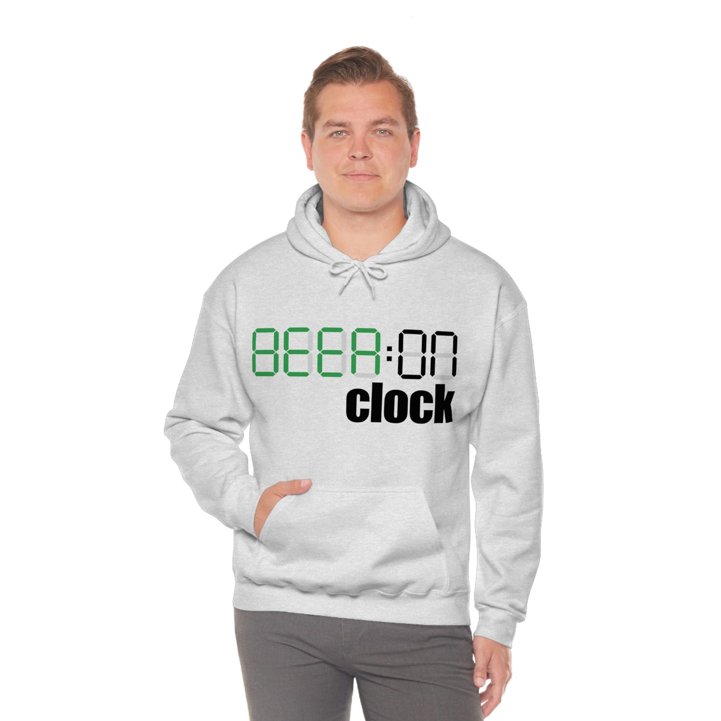 Beer On Clock | Unisex Heavy Blend™ Hooded Sweatshirt | Hoodie for Men | Hoodie for Women - Done With Love Store