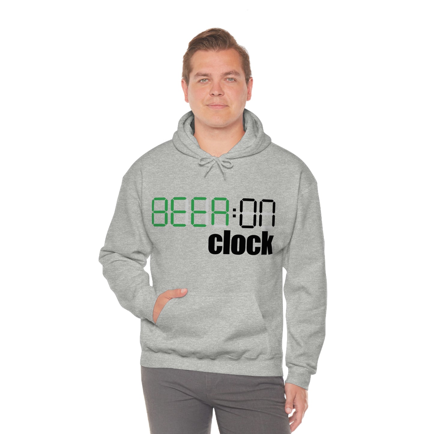 Beer On Clock | Unisex Heavy Blend™ Hooded Sweatshirt | Hoodie for Men | Hoodie for Women - Done With Love Store