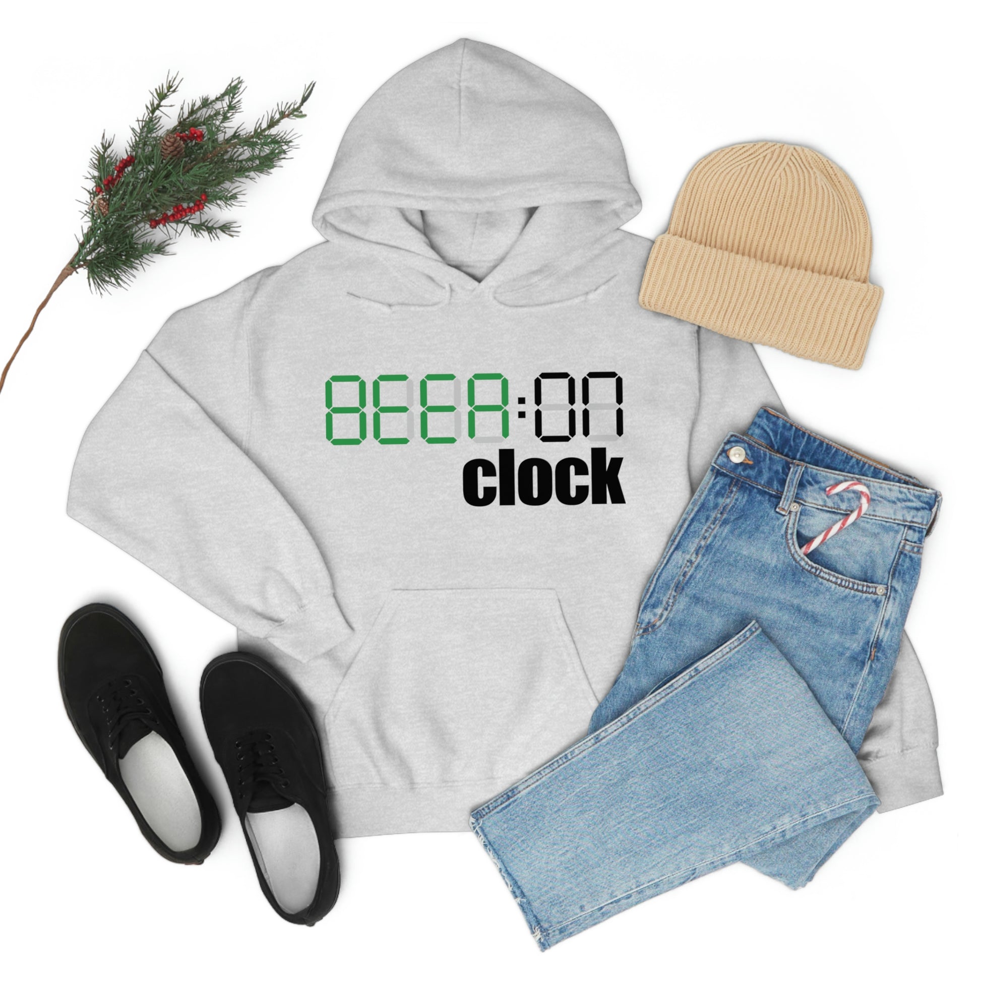 Beer On Clock | Unisex Heavy Blend™ Hooded Sweatshirt | Hoodie for Men | Hoodie for Women - Done With Love Store