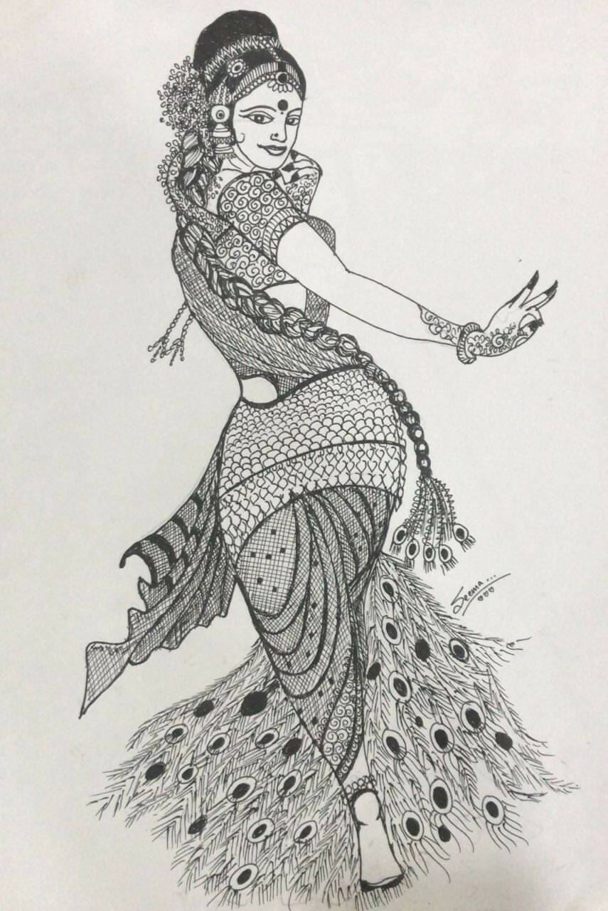 Indian Classical Dancer pencil by sushilgunwante on DeviantArt