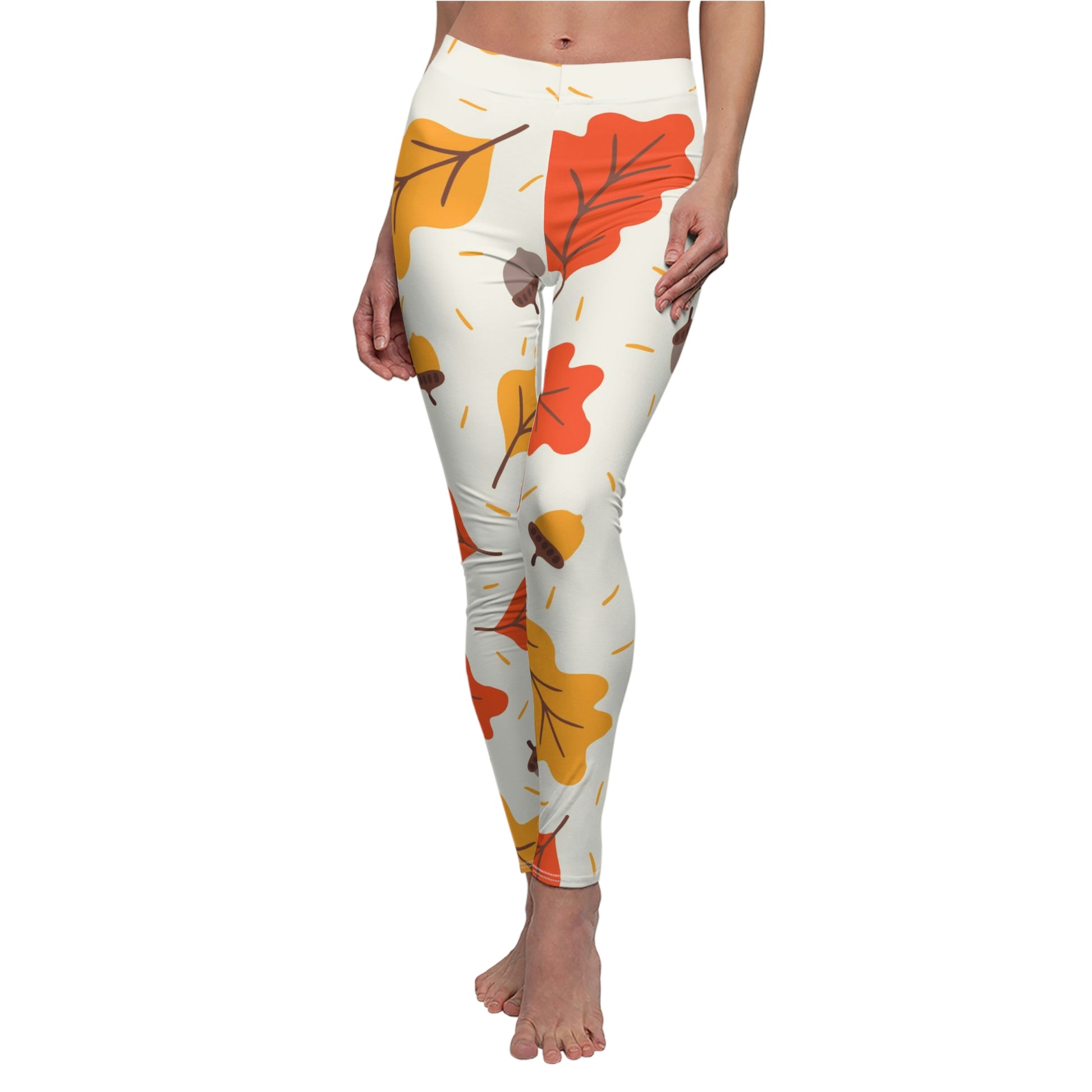 Autumn Leaves | Women's Cut & Sew Casual Leggings (AOP) | Printed Leggings for Women - Done With Love Store