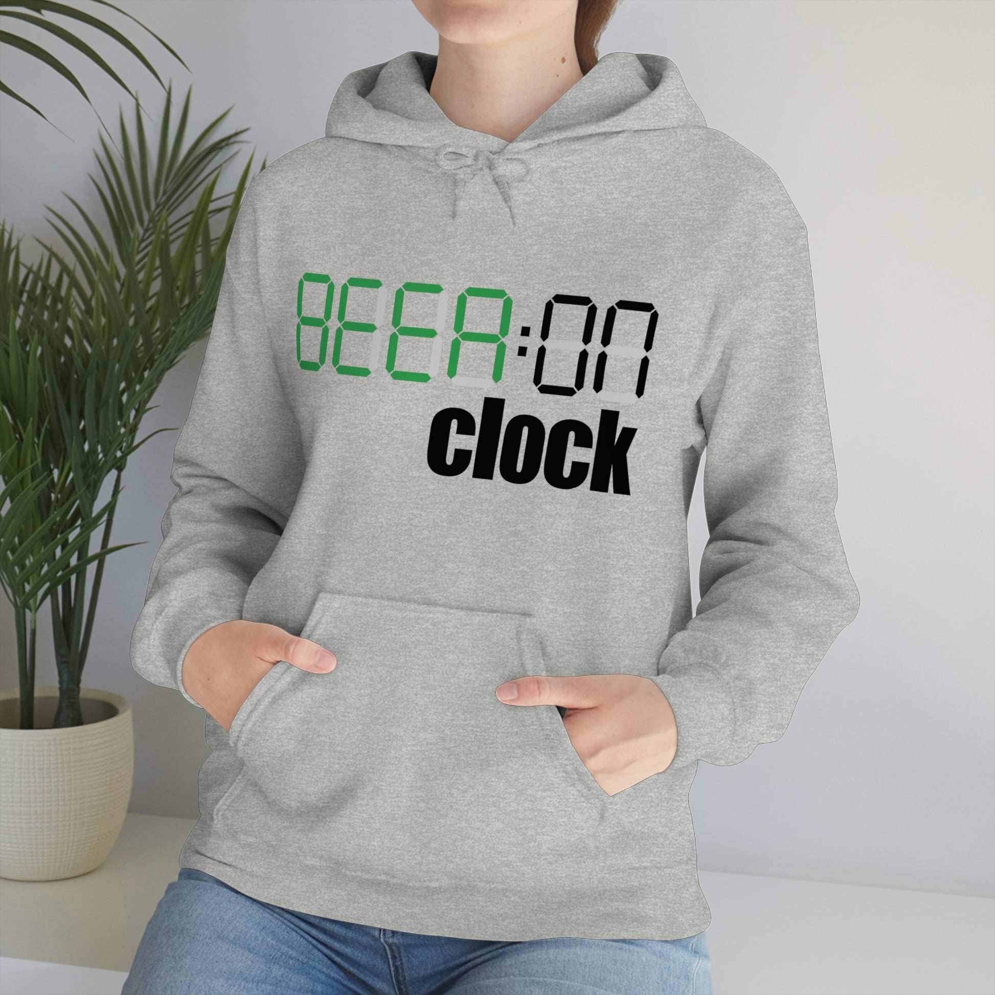 Beer On Clock | Unisex Heavy Blend™ Hooded Sweatshirt | Hoodie for Men | Hoodie for Women - Done With Love Store