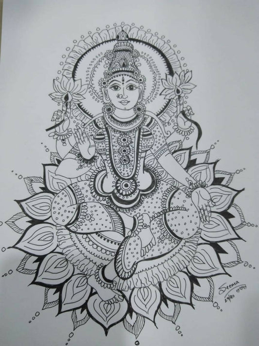 GODDESS LAKSHMI -BW10 | HOUSE WARMING GIFTS | HOME DECOR| New Home Art | Housewarming Gift | Custom House Art | House Wall Art | Home Sweet Home | Gifts with Purpose BY DONE WITH LOVE - Done With Love Store