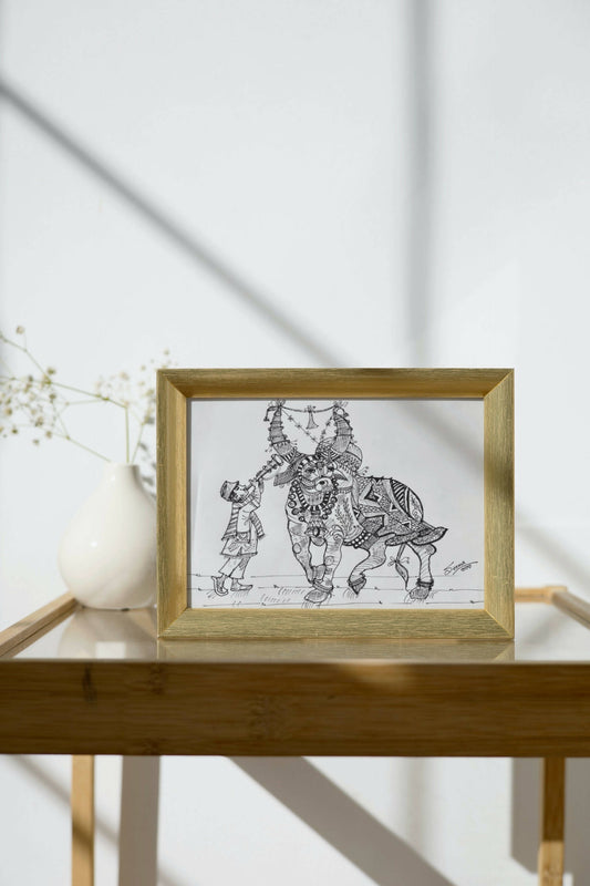 BULL ART-BW8 | HOUSE WARMING GIFTS | HOME DECOR| New Home Art | Housewarming Gift | Custom House Art | House Wall Art | Home Sweet Home | Gifts with Purpose BY DONE WITH LOVE Positive Vibes