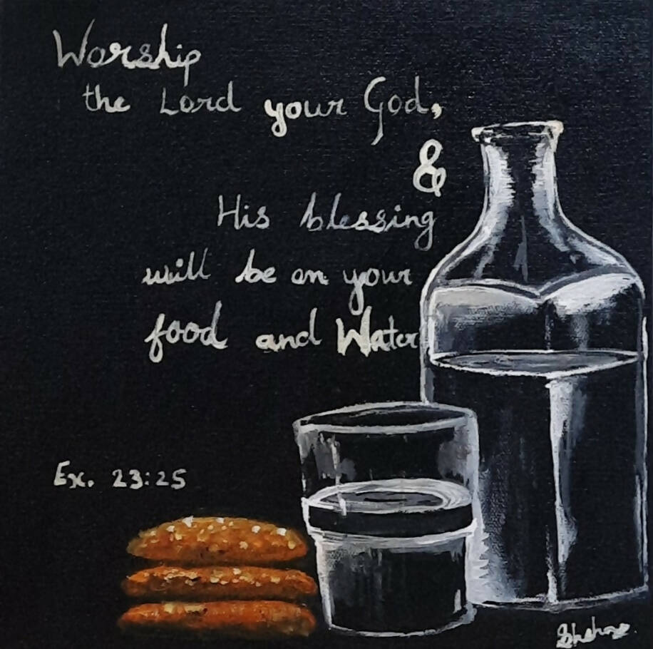 Blessed for food and water Canvas Painting | HOUSE WARMING GIFTS| HOME DECOR| Custom House Art | House Wall Art | Home Sweet Home | Gifts with Purpose The Artrovert