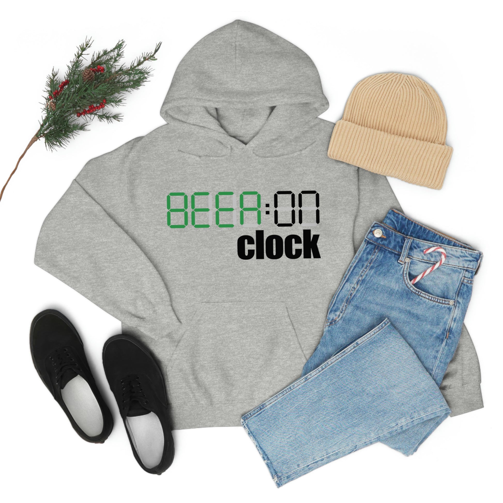 Beer On Clock | Unisex Heavy Blend™ Hooded Sweatshirt | Hoodie for Men | Hoodie for Women - Done With Love Store