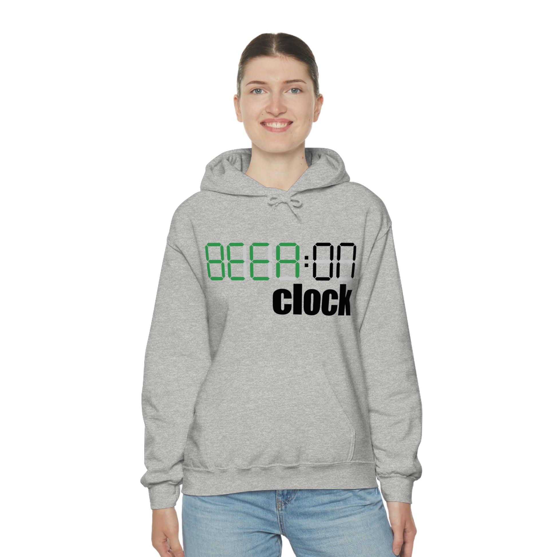 Beer On Clock | Unisex Heavy Blend™ Hooded Sweatshirt | Hoodie for Men | Hoodie for Women - Done With Love Store