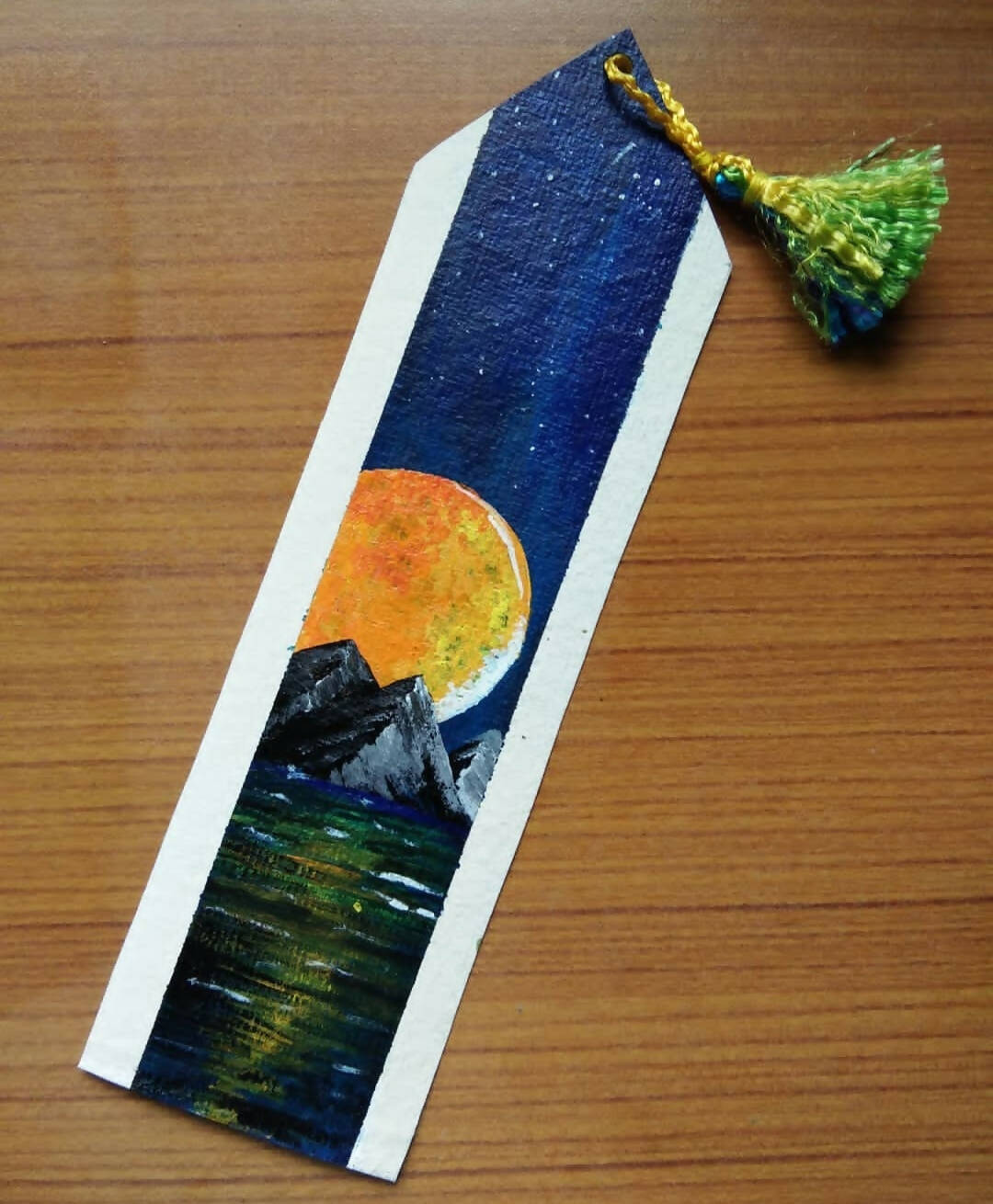 Mountains orange sun Bookmark | Books need bookmark| small gift| Custom Art | Gifts with Purpose - Done With Love Store