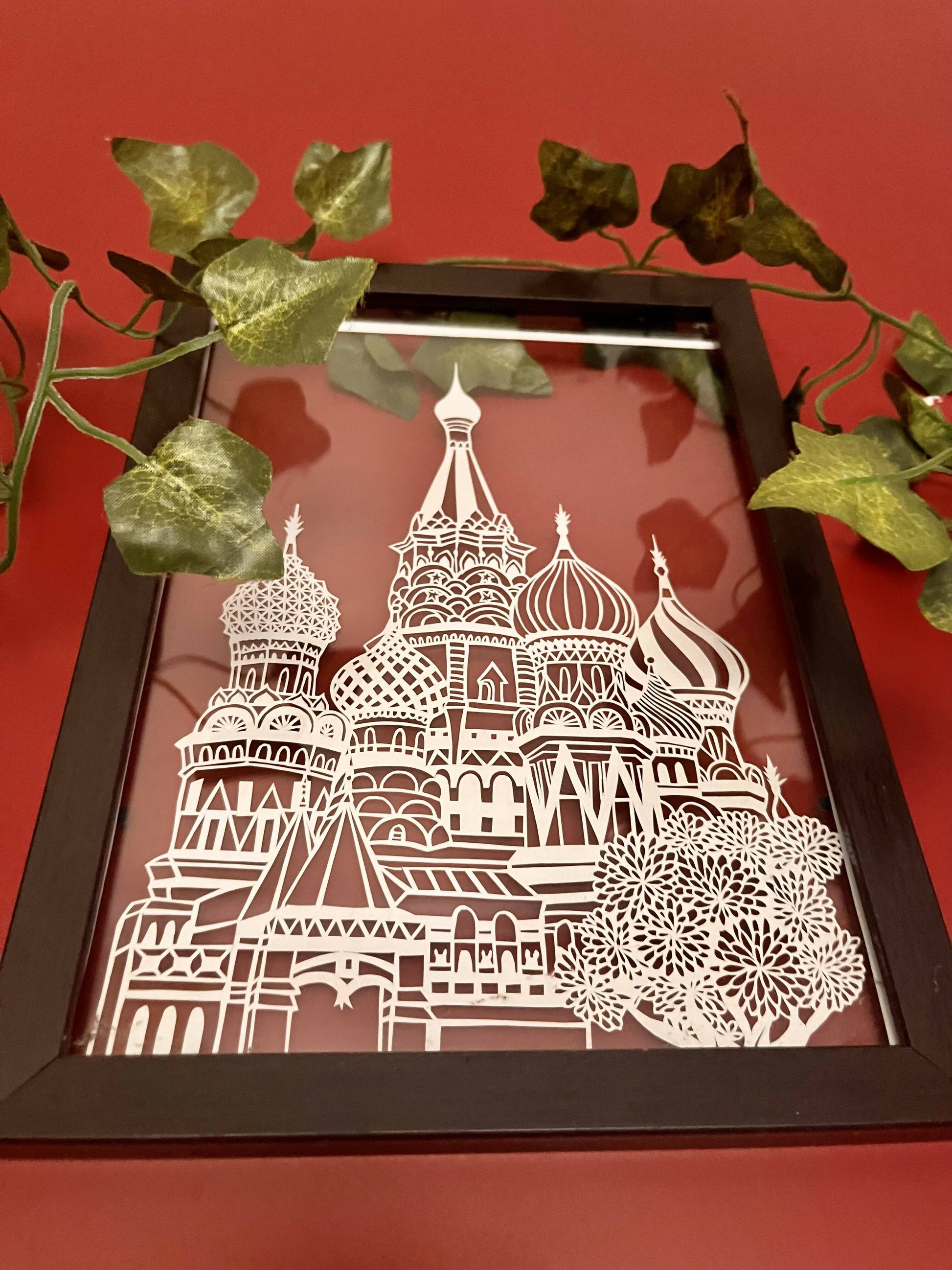 Moscow Beauty Paper Cutting Frame  | Paper Cut Art | New Home Art | The Kremlin | Housewarming Gift | Custom House Art | House Wall Art - Done With Love Store