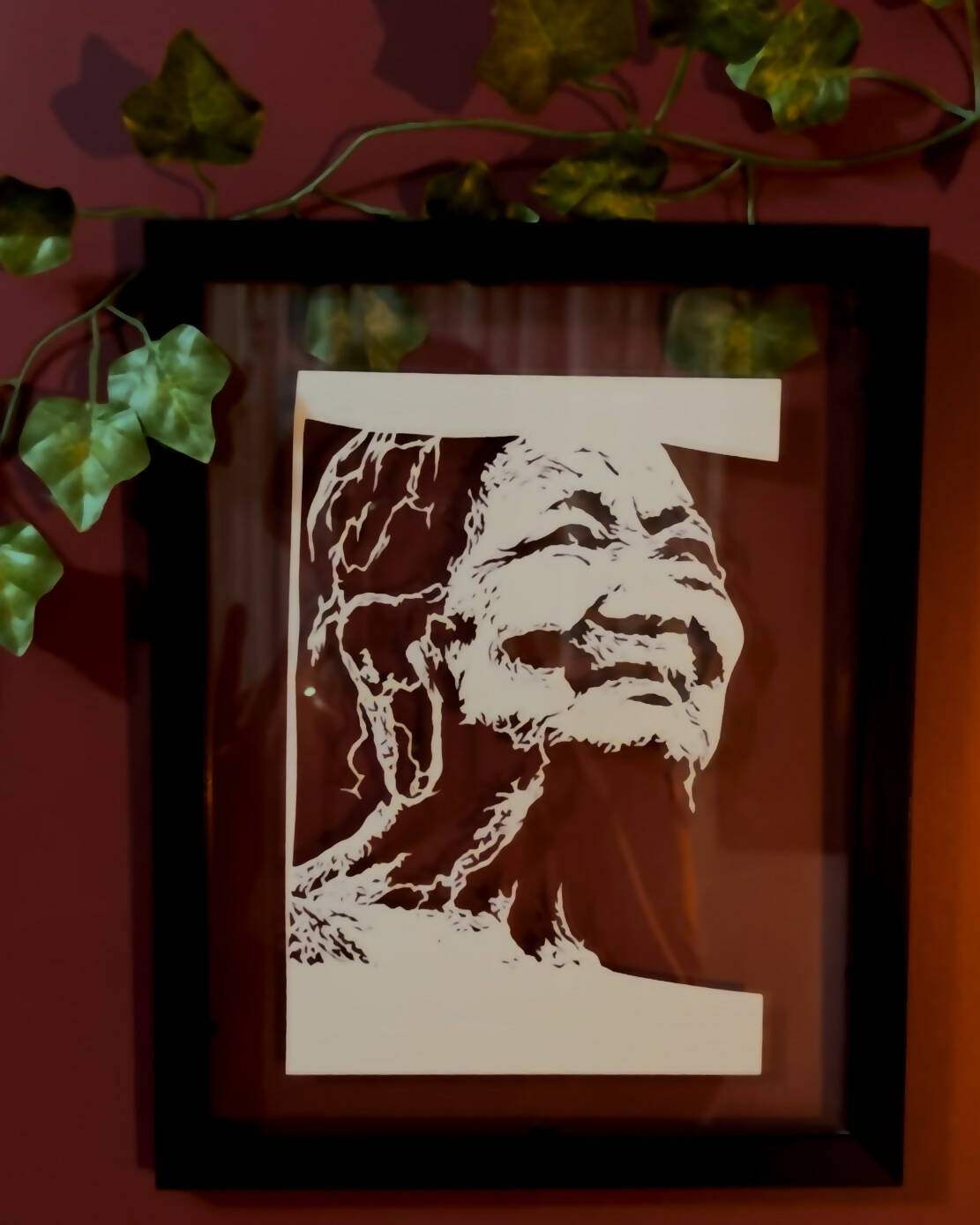 Hope Paper Cutting frame | Old Lady Art | Paper Cut Art | New Home Art | Housewarming Gift | Custom House Art | House Wall Art