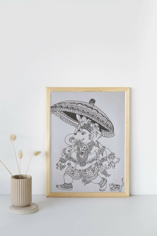 GANESHA BLACK AND WHITE ART-BW17 | HOUSE WARMING GIFTS| HOME DECOR| New Home Art | Housewarming Gift | Custom House Art | House Wall Art | Home Sweet Home | Gifts with Purpose BY DONE WITH LOVE - Done With Love Store